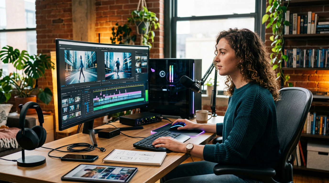 Imagem ilustrativa: Aplicativos para editar vídeos no pc: o que mudou em 2026