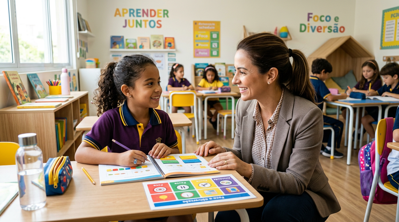 Imagem ilustrativa: Como lidar com criança com TDAH na escola: guia prático 2026