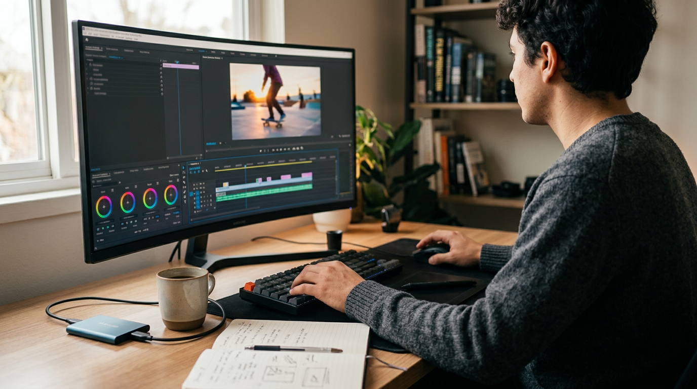 Imagem ilustrativa: Editor de vídeo grátis para PC: 7 opções profissionais em 2026 — detalhe complementar