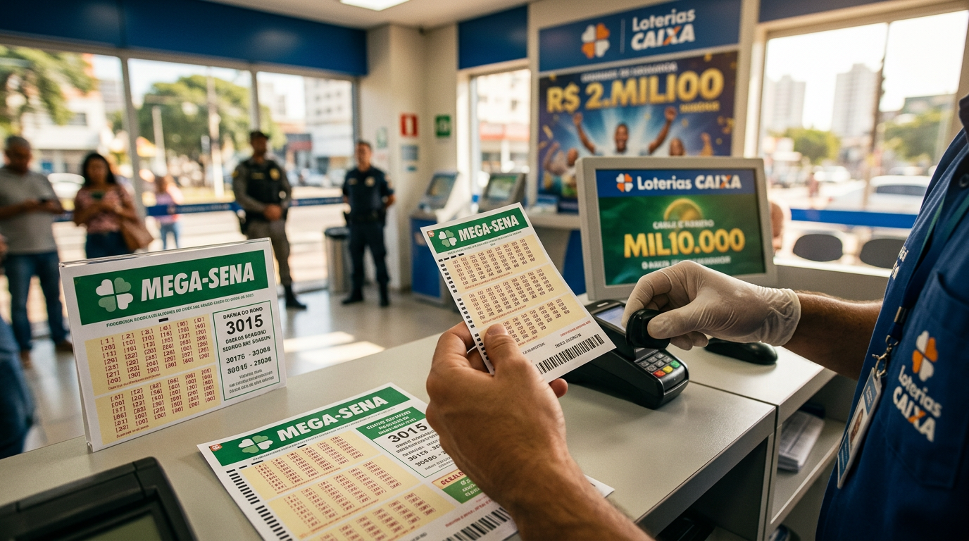 Imagem ilustrativa: Mega-Sena 3015 paga prêmio de R$ 30 milhões para aposta única